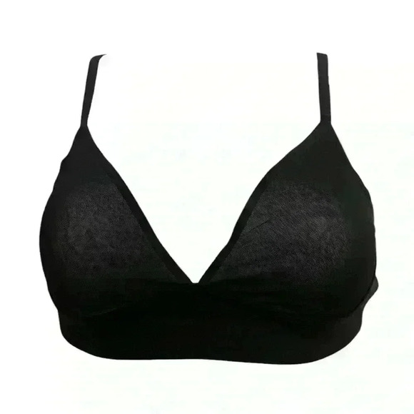 Aerie Smoothez Black Mesh Bralette Size Small NWT Wireless Bra - Picture 1 of 3